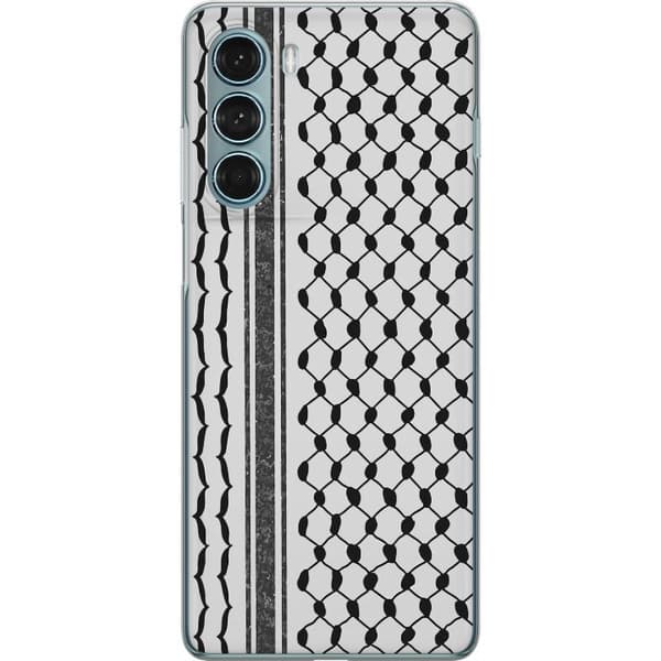 Motorola Moto G200 5G Gennemsigtig cover Palæstinensisk mønster - inspireret af traditionel stil keffiyeh-stof