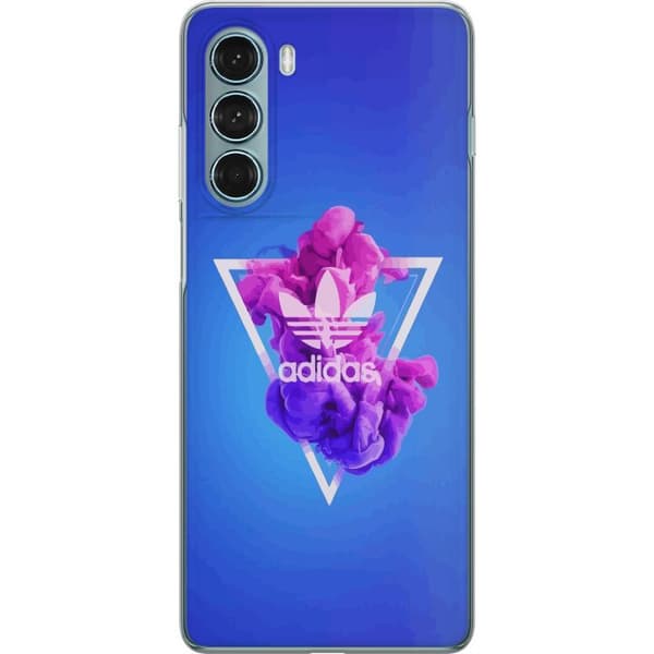 Motorola Moto G200 5G Genomskinligt Skal Adidas-inspirerad blå design – sportigt motiv med retrovibe i blå toner