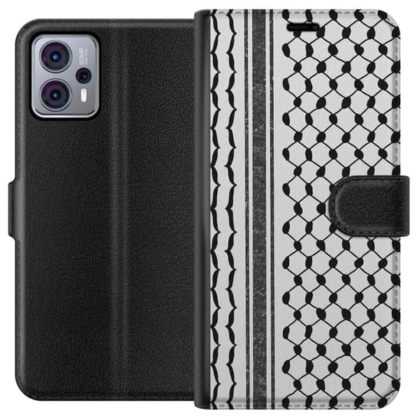 Motorola Moto G23 Plånboksfodral Palestinskt mönster – inspirerat av keffiyeh-tyg i traditionell stil