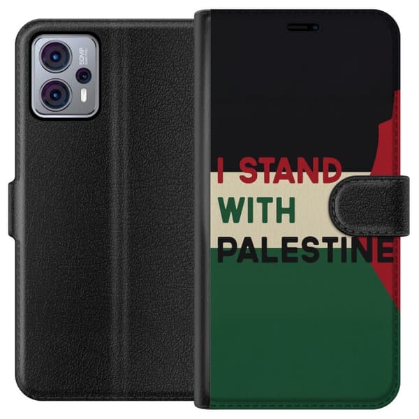Motorola Moto G23 Plånboksfodral Stand with Palestine – solidaritetsdesign med starkt budskap