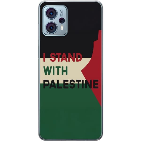 Motorola Moto G23 Gennemsigtig cover Stå sammen med Palæstina - solidaritetsdesign med en stærk besked