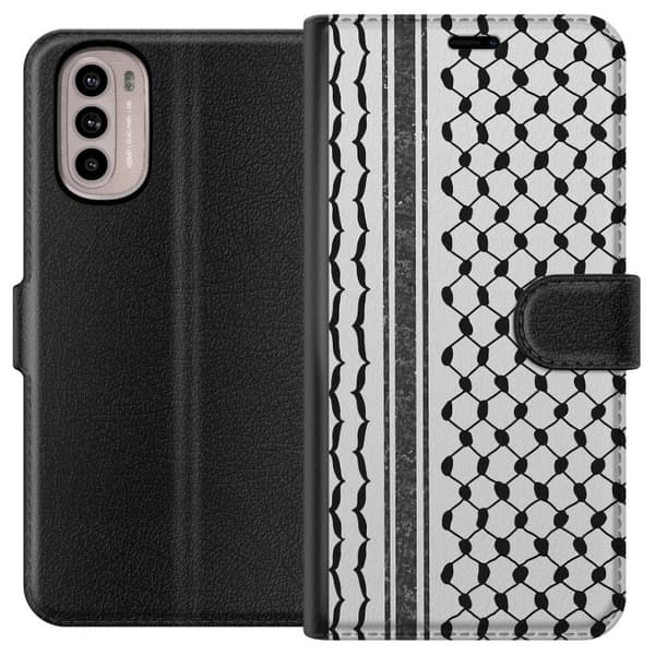 Motorola Moto G31 Plånboksfodral Palestinskt mönster – inspirerat av keffiyeh-tyg i traditionell stil