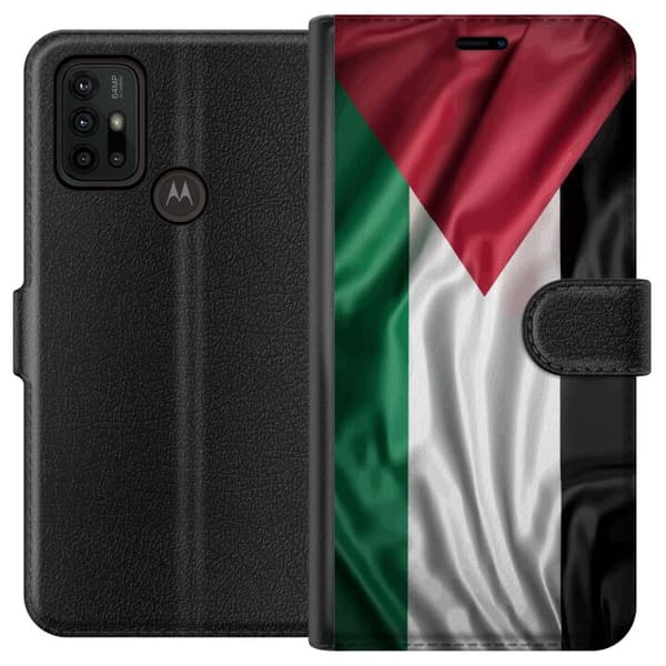 Motorola Moto G30 Lommeboketui Palestinaflagget – ikoniskt symbol på frihet i rødt, svart, hvitt og grønt
