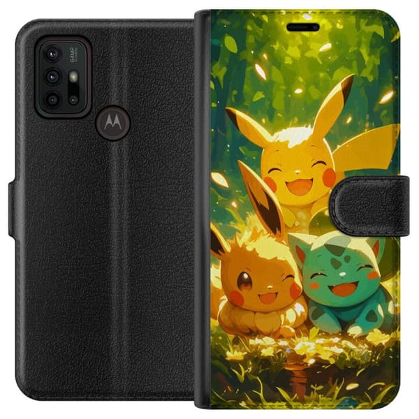 Motorola Moto G30 Tegnebogsetui Pixelmonster spillestil - farverig design til retro-elskende gamere