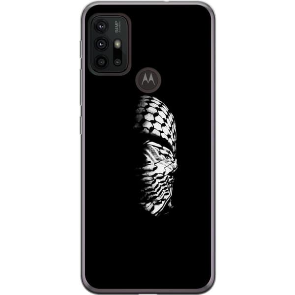 Motorola Moto G30 Läpinäkyvä kuori Keffiyeh-kuviointi - klassinen palestiinalainen mustavalkoinen shaali, jolla on kulttuurinen merkitys