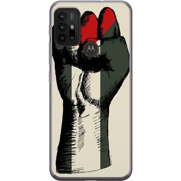 Motorola Moto G30 Gjennomsiktig deksel Hand knyttet i Palestinas farger - kraftig symbol for frihetsbevegelsen