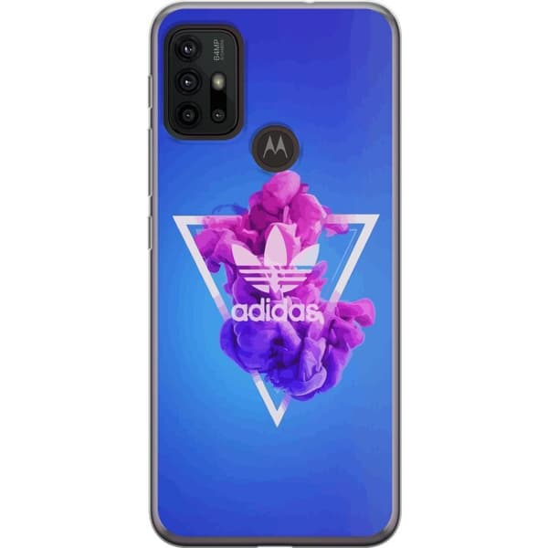 Motorola Moto G30 Gjennomsiktig deksel Adidas-inspirert blått design - sporty motiv med retro vibe i blåtoner