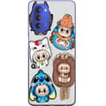 Miniatyrbilde 1 av 3: Motorola Moto G51 5G Gjennomsiktig deksel Labubu figure samling - Pop Mart Labubu The Monsters i fargerik design