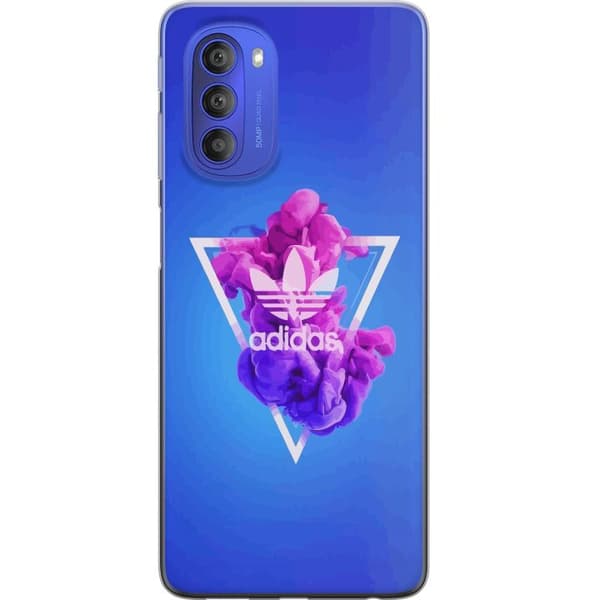 Motorola Moto G51 5G Gjennomsiktig deksel Adidas-inspirert blått design - sporty motiv med retro vibe i blåtoner