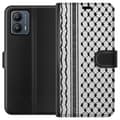 Miniatyrbild 1 av 3: Motorola Moto G53 Plånboksfodral Palestinskt mönster – inspirerat av keffiyeh-tyg i traditionell stil