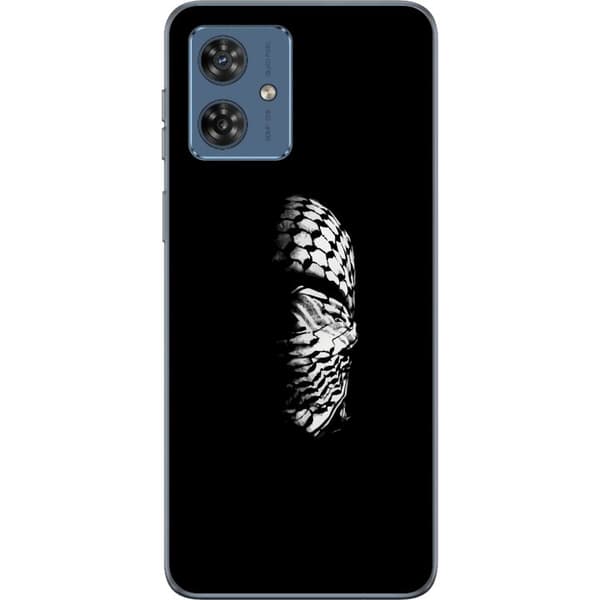 Motorola Moto G54 Gjennomsiktig deksel Keffiyeh-mønster - klassisk svart-hvit palestinsk sjal med kulturell betydning