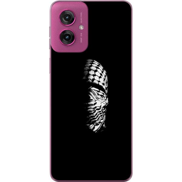 Motorola Moto G55 Gennemsigtig cover Keffiyeh-mønster - klassisk sort-hvid palæstinensisk tørklæde med kulturel betydning