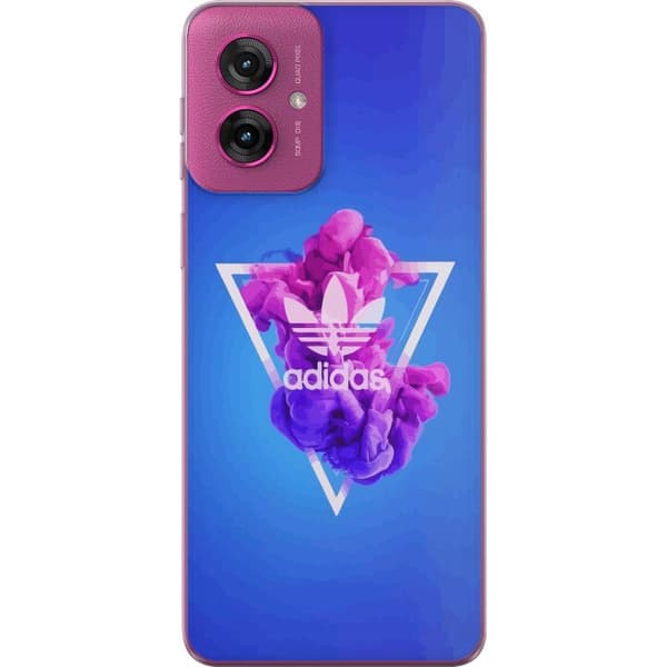 Motorola Moto G55 Läpinäkyvä kuori Adidas-inspiroitunut sininen muotoilu - urheilullinen motiivi retro-vibeillä sinisissä sävyissä