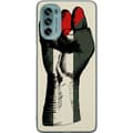 Miniatyrbillede 1 af 3: Motorola Moto G62 5G Gennemsigtig cover Hånd bundet i Palæstinas farver - kraftfuldt symbol for frihedsbevægelsen