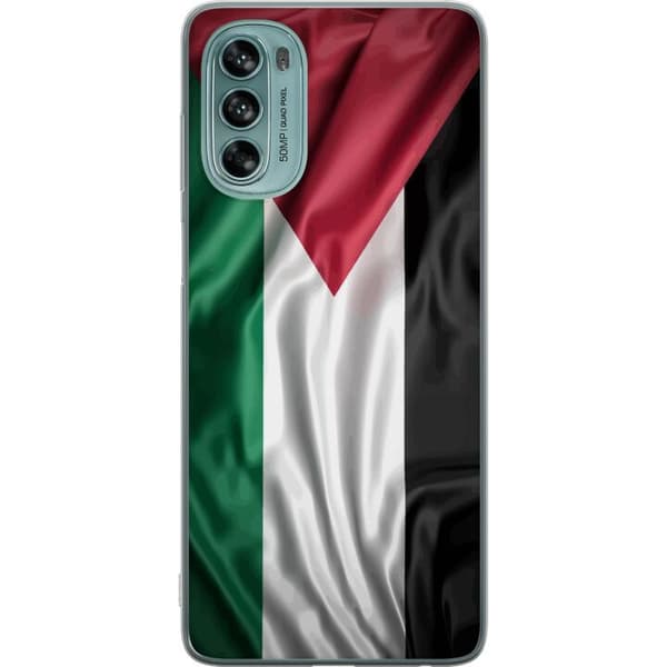 Motorola Moto G62 5G Gennemsigtig cover Palestinaflaget – ikonisk frihedssymbol i rød, sort, hvid og grøn