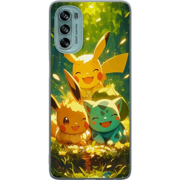 Motorola Moto G62 5G Genomskinligt Skal Pixelmonster spelstil – färgstark design för retroälskande gamers
