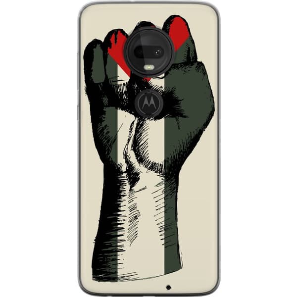 Motorola Moto G7 Läpinäkyvä kuori Käsi sidottu Palestinan väreihin - voimakas symboli vapausliikkeelle