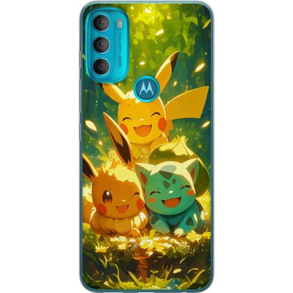 Motorola Moto G71 5G Läpinäkyvä kuori Pixelmonster pelityyli - värikäs muotoilu retroa rakastaville pelaajille