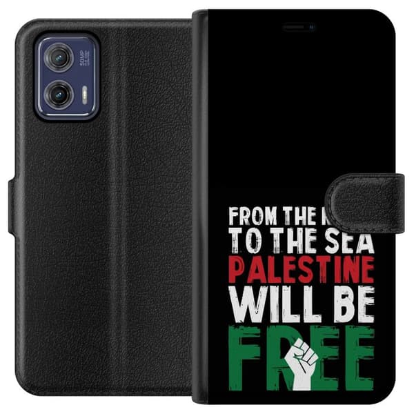 Motorola Moto G73 Plånboksfodral Free Palestine – politiskt statement med kraftfullt grafiskt uttryck