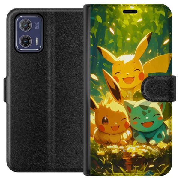 Motorola Moto G73 Tegnebogsetui Pixelmonster spillestil - farverig design til retro-elskende gamere