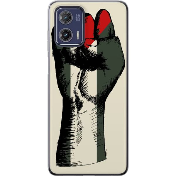 Motorola Moto G73 Genomskinligt Skal Hand knuten i Palestinas färger – kraftfull symbol för frihetsrörelsen