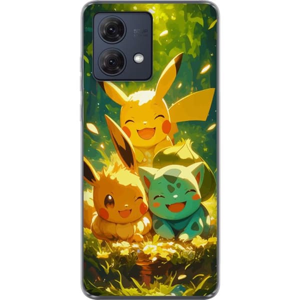 Motorola Moto G84 Gjennomsiktig deksel Pixelmonster spillstil - fargerik design for retro-elskende spillere