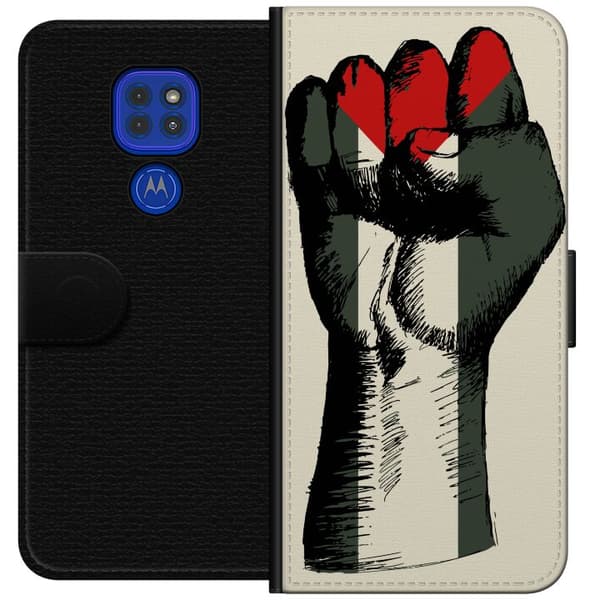 Motorola Moto G9 Play Plånboksfodral Hand knuten i Palestinas färger – kraftfull symbol för frihetsrörelsen