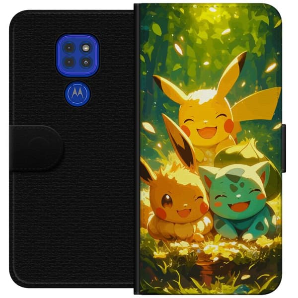 Motorola Moto G9 Play Plånboksfodral Pixelmonster spelstil – färgstark design för retroälskande gamers