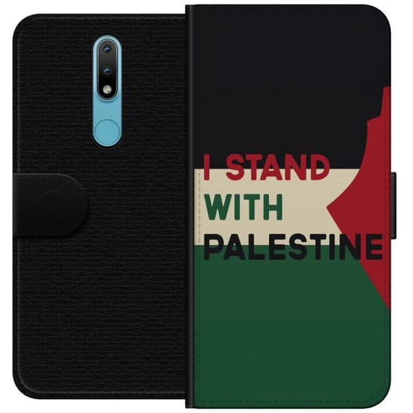 Nokia 2.4 Tegnebogsetui Stå sammen med Palæstina - solidaritetsdesign med en stærk besked