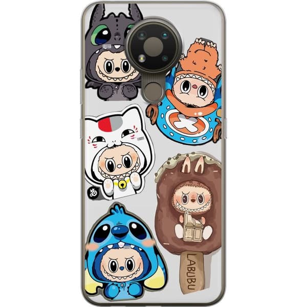 Nokia 3.4 Genomskinligt Skal Labubu figursamling – Pop Mart Labubu The Monsters i färgglad design