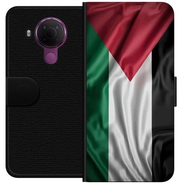 Nokia 5.4 Tegnebogsetui Palestinaflaget – ikonisk frihedssymbol i rød, sort, hvid og grøn