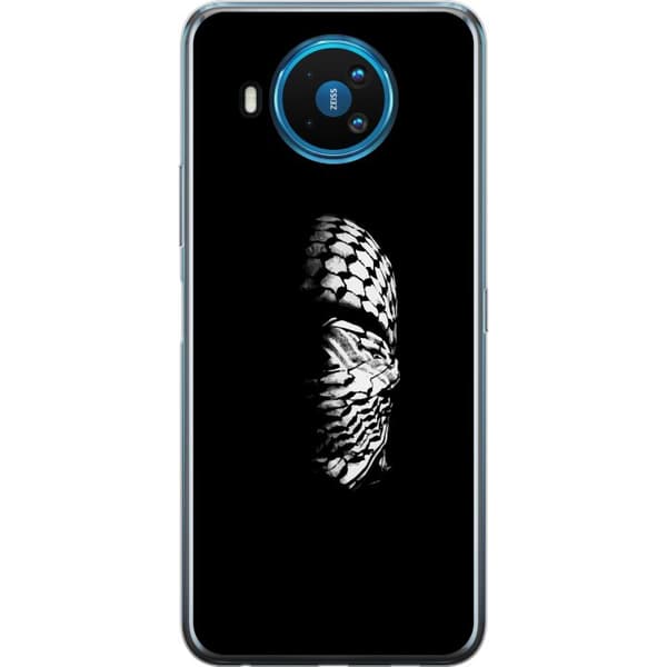 Nokia 8.3 5G Gennemsigtig cover Keffiyeh-mønster - klassisk sort-hvid palæstinensisk tørklæde med kulturel betydning