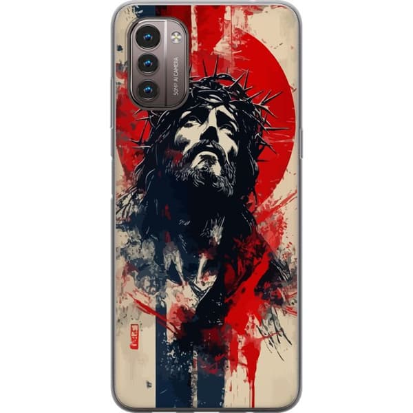 Nokia G21 Genomskinligt Skal Jesus med kors – kristet motiv med stark symbolik om tro och hopp