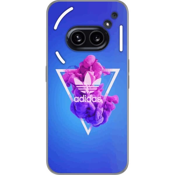 Nothing Phone (2a) Plus Gennemsigtig cover Adidas-inspireret blåt design - sporty motiv med retrovibe i blå toner