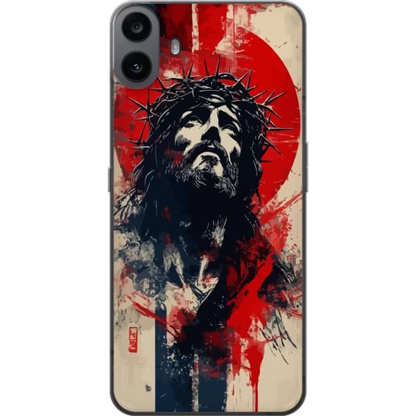 Nothing CMF Phone 1 Gennemsigtig cover Jesus med kors - kristent motiv med stærk symbolik om tro og håb