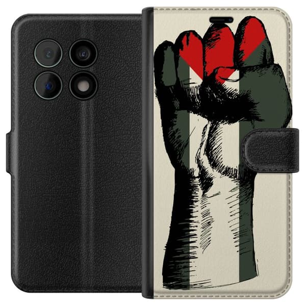 OnePlus 10 Pro Tegnebogsetui Hånd bundet i Palæstinas farver - kraftfuldt symbol for frihedsbevægelsen