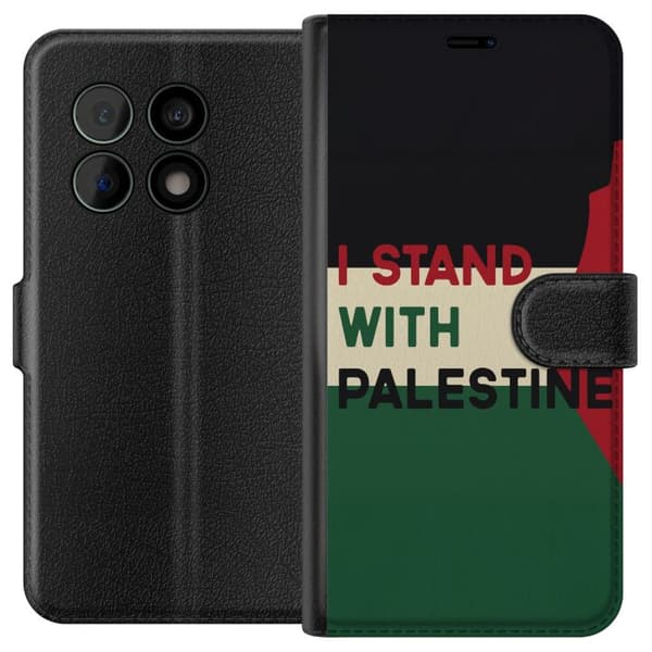 OnePlus 10 Pro Lompakkokotelo Pysähdy Palestiinan puolesta - solidaarisuussuunnittelu vahvalla viestillä