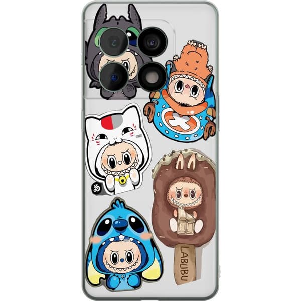 OnePlus 10 Pro Läpinäkyvä kuori Labubu hahmokokoelma - Pop Mart Labubu The Monsters väriluulisessa muotoilussa