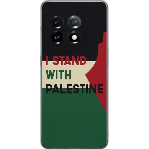 OnePlus 11 Gjennomsiktig deksel Stå opp for Palestina - solidaritetsdesign med en sterk melding