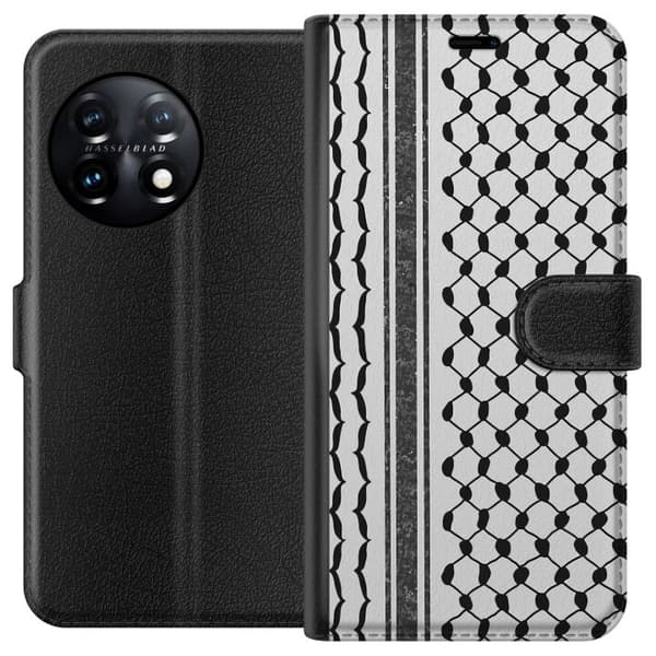 OnePlus 11R Lommeboketui Palestinsk mønster - inspirert av tradisjonell stil keffiyeh-stoff