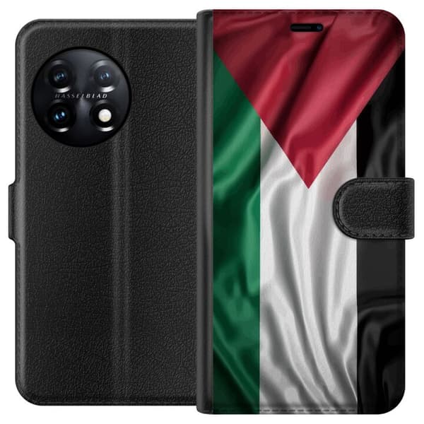OnePlus 11R Plånboksfodral Palestinaflaggan – ikoniskt frihetsmotiv i rött, svart, vitt och grönt