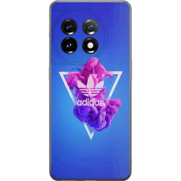 OnePlus 11R Läpinäkyvä kuori Adidas-inspiroitunut sininen muotoilu - urheilullinen motiivi retro-vibeillä sinisissä sävyissä