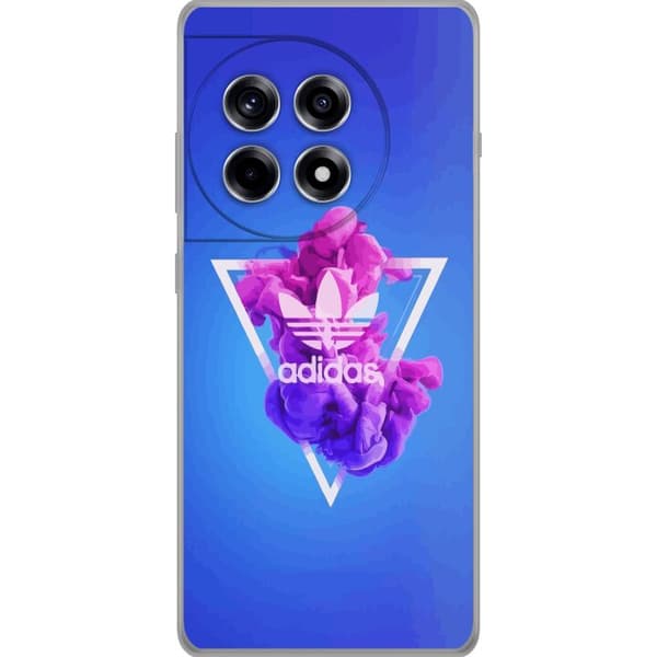 OnePlus 12R Gjennomsiktig deksel Adidas-inspirert blått design - sporty motiv med retro vibe i blåtoner
