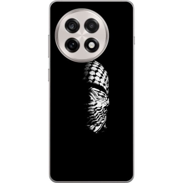 OnePlus 13R Gennemsigtig cover Keffiyeh-mønster - klassisk sort-hvid palæstinensisk tørklæde med kulturel betydning