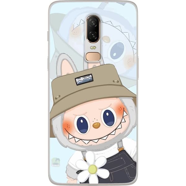 OnePlus 6 Gjennomsiktig deksel Labubu med hatt - Pop Mart-figur Mr. Butcher i retrostil med karakter