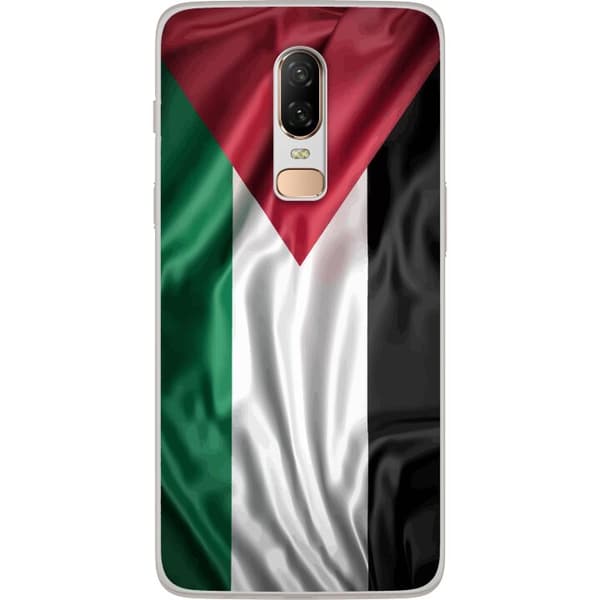 OnePlus 6 Läpinäkyvä kuori Palestiinan lippu – ikoninen vapauden symboli punaisessa, mustassa, valkoisessa ja vihreässä