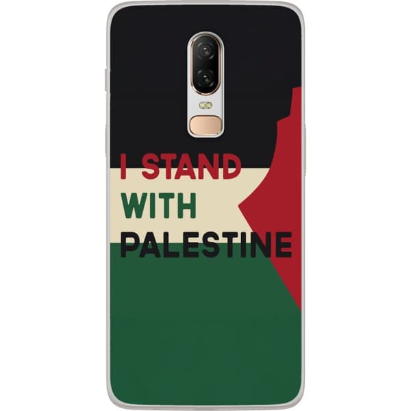 OnePlus 6 Gjennomsiktig deksel Stå opp for Palestina - solidaritetsdesign med en sterk melding