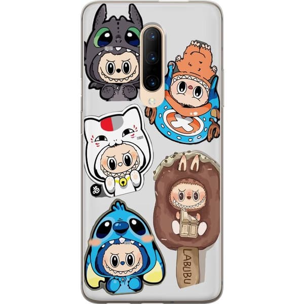 OnePlus 7 Pro Läpinäkyvä kuori Labubu hahmokokoelma - Pop Mart Labubu The Monsters väriluulisessa muotoilussa