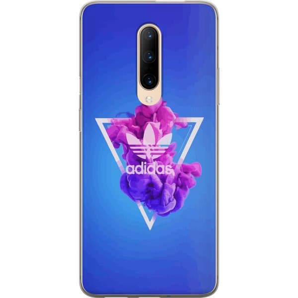 OnePlus 7 Pro Gennemsigtig cover Adidas-inspireret blåt design - sporty motiv med retrovibe i blå toner