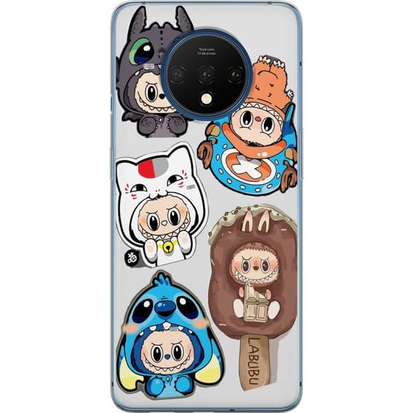 OnePlus 7T Genomskinligt Skal Labubu figursamling – Pop Mart Labubu The Monsters i färgglad design